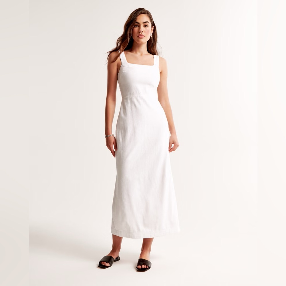 NWT Abercrombie & Fitch Squareneck Column Midi Dress